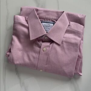 Charles Tyrwhitt Men's Red Gingham Dress Shirt